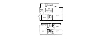 Three bedroom, one bathroom apartment layout at Willowbrook Estates in Brooks, AB