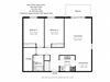 Two bedroom, one bathroom apartment layout at High Street Apartments in Fort Erie, ON