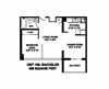 One bedroom, one bathroom apartment layout at Market Street Apartments in Hamilton, ON
