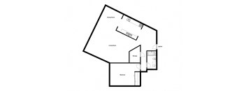 One bedroom, one bathroom apartment layout at Springbank Apartments in London, ON