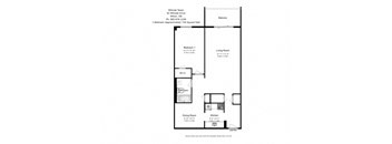 One bedroom, one bathroom apartment layout at Millside Tower in Milton, ON