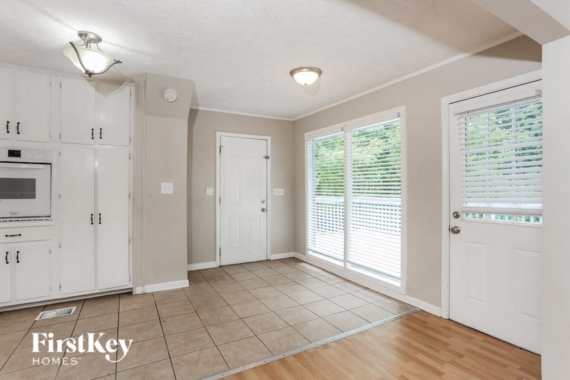 the kitchen and dining room are spacious and clean