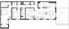 Two bedroom, two bathroom apartment layout at Excelsior Apartments in Montreal, QC