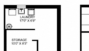 Three bedroom, one bathroom apartment layout at Taunton Terrace in Oshawa, ON