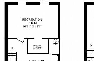 Three bedroom, one bathroom apartment layout at Taunton Terrace in Oshawa, ON