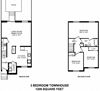 Three bedroom, one bathroom apartment layout at Concorde Apartments in Ottawa, ON
