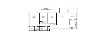 Two bedroom, two bathroom apartment layout at Northumberland Place in Port Hope, ON