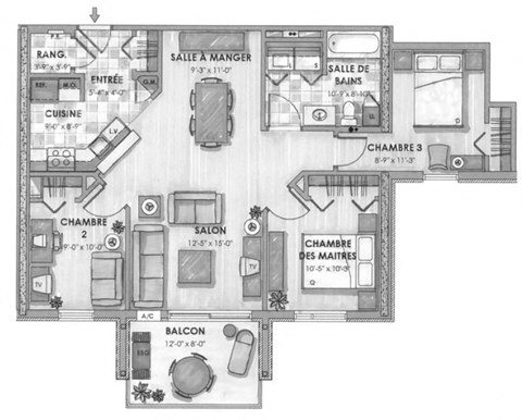 3 bed, 1 bath, modern, elegant living with balcony access at Bourg Du Village in Sainte Therese, QC