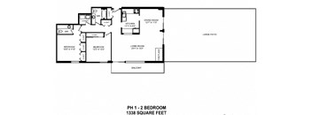 Two bedroom, two bathroom apartment layout at Victoria Place in Saskatoon, SK