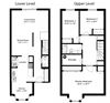 Three bedroom, one bathroom apartment layout at Oakdale Heights in St. Catharines, ON
