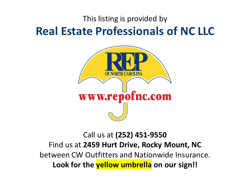 A flyer for Real Estate Professionals of NC LLC with contact information and a website.