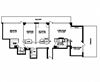 Three bedroom, two bathroom apartment layout at South Algiers in Toronto, ON