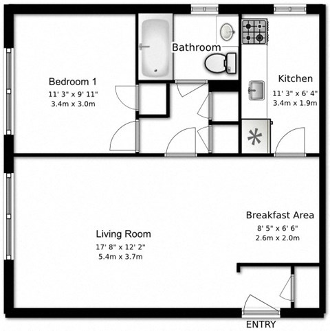 1 bed, 1 bath, open concept, modern apartments at Bexhill Court Apartments in Toronto, ON