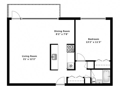 1 bed, 1 bath, open concept suites with balcony view at 300 St. Clair Avenue West in Toronto, ON