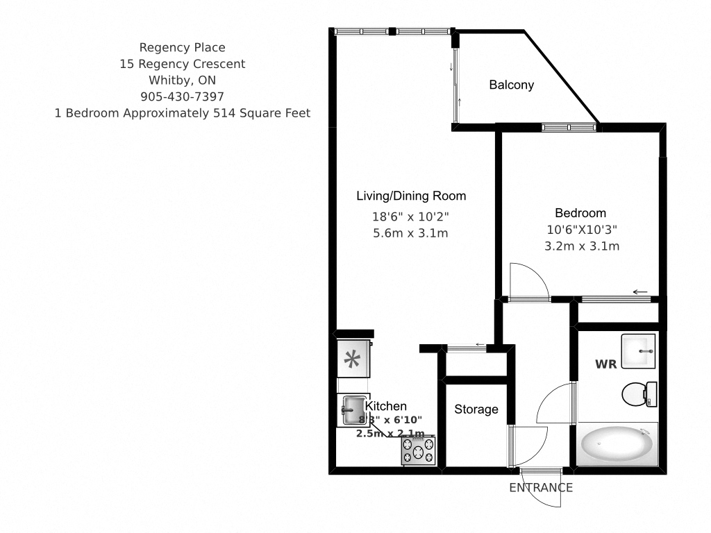 Floor Plans of Regency Place Apartments in Whitby, ON
