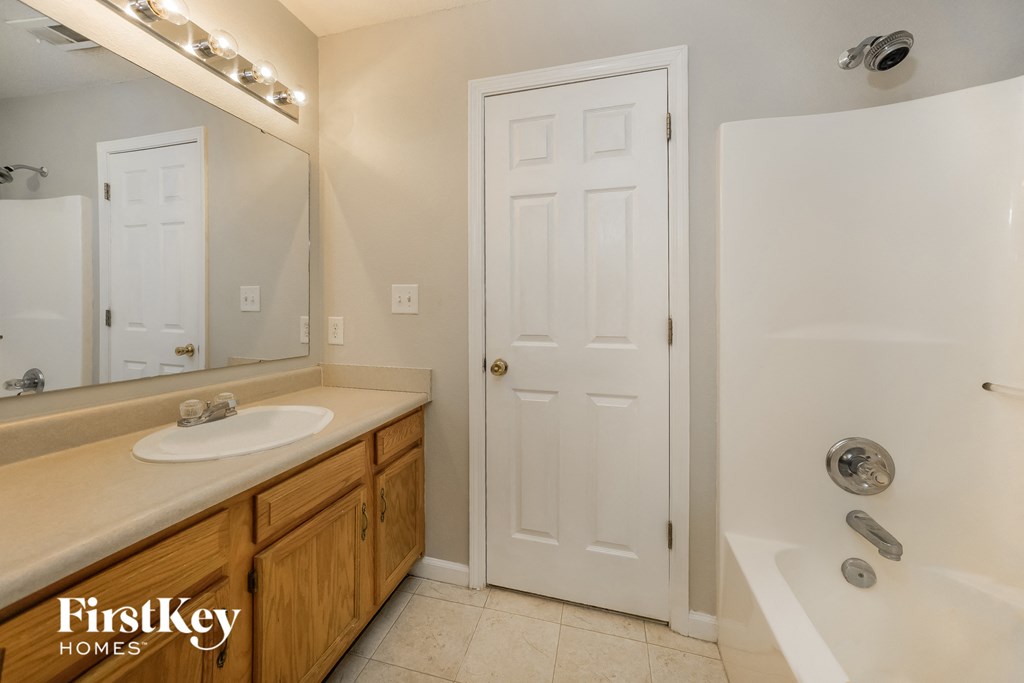 the bathroom is clean and ready to use