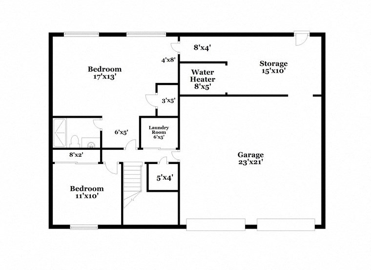 a floor plan of a house with an open floor plan with bedrooms and a bathroom