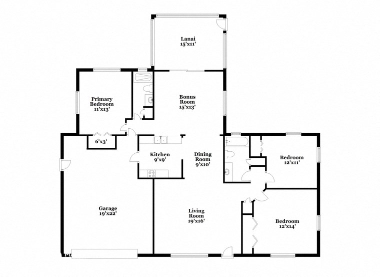 a floor plan of a house with two floors and a garage