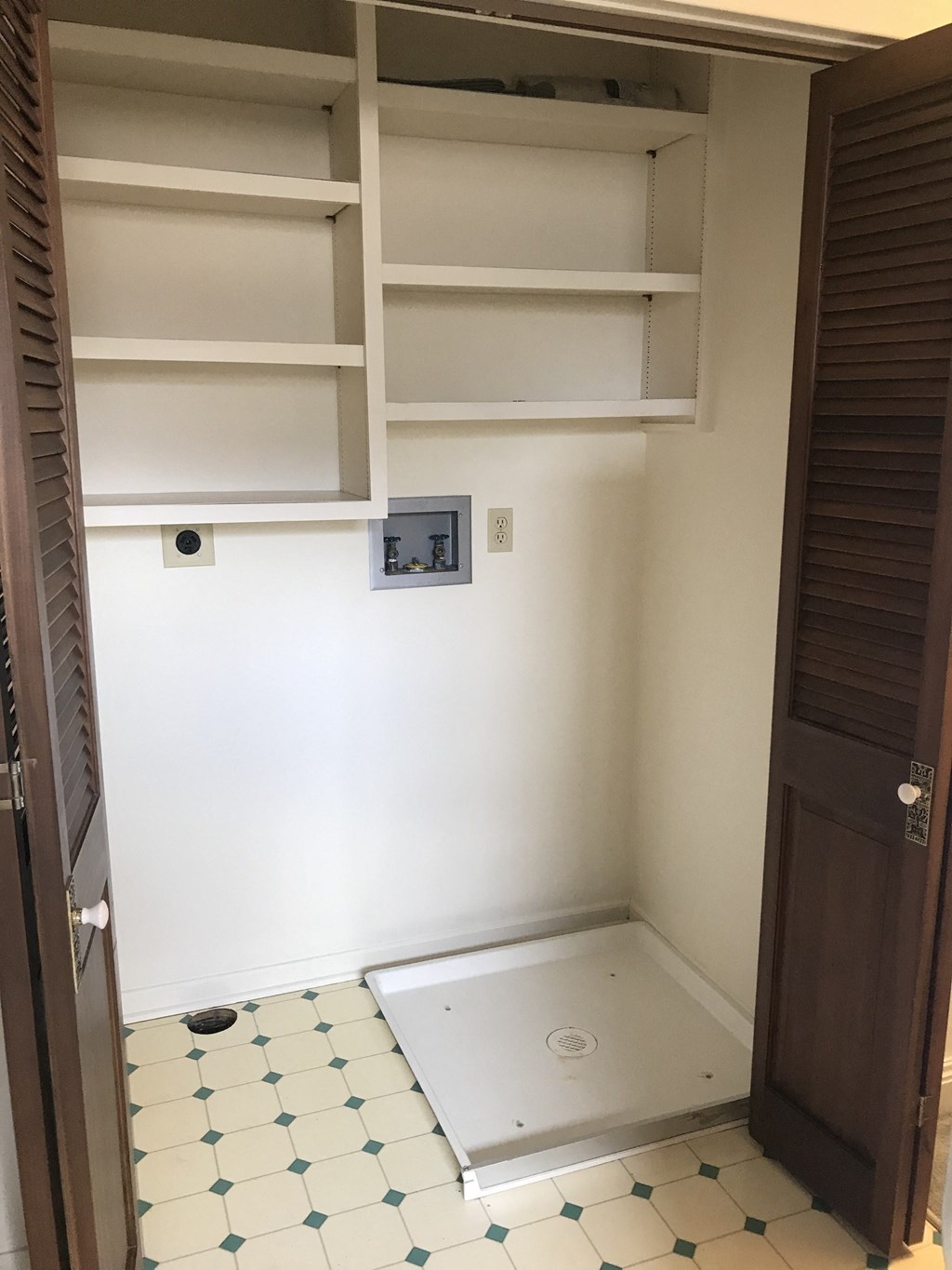 the laundry room is being remodeled and is empty