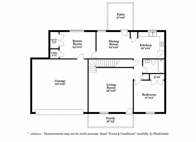 a floor plan of a house with an open concept floor plan with bedrooms and baths