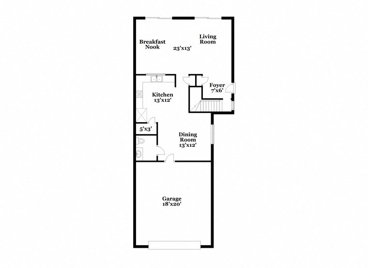 a floor plan of a house with a garage and a balcony