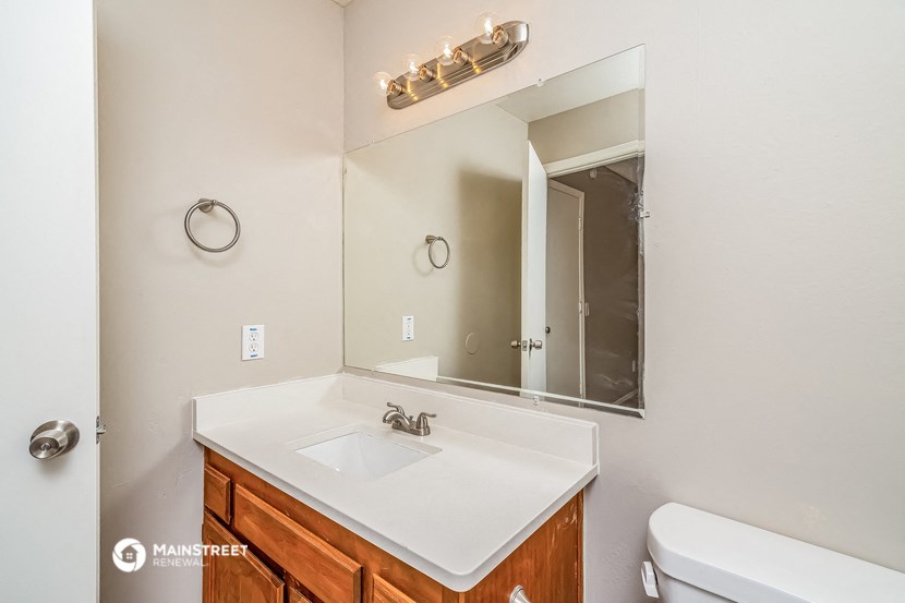 the bathroom is clean and ready to use