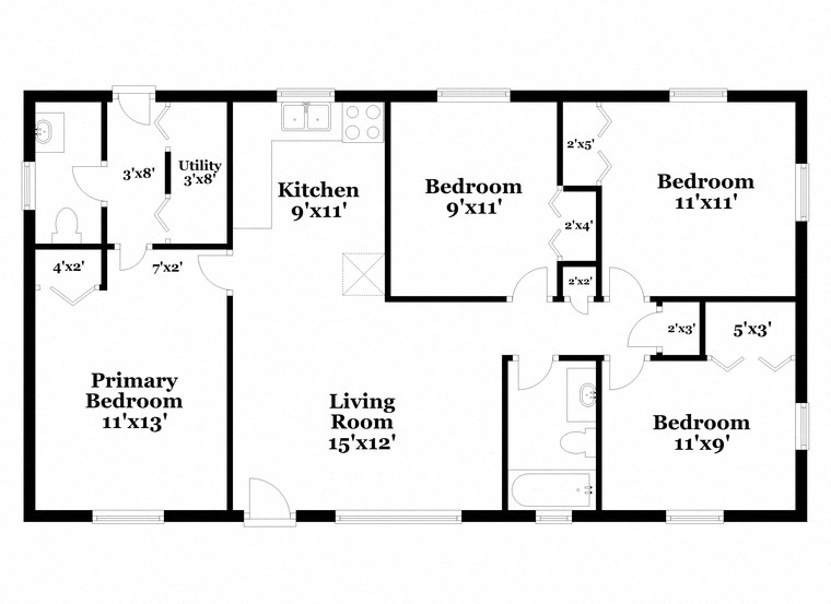 a floor plan of a house with a bedroom and a living room