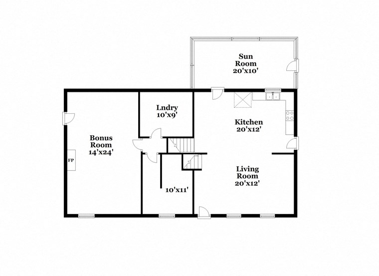 a floor plan of a house with a bedroom and a living room