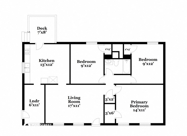 a floor plan of a house with a bedroom and a living room