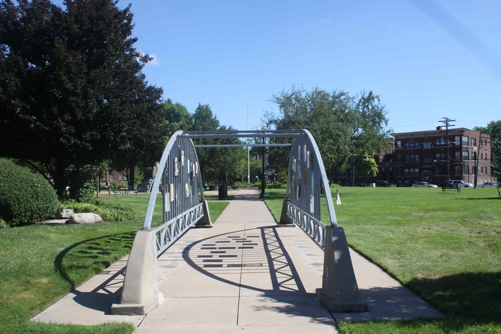 A bridge with the word "Yankee" written on it.