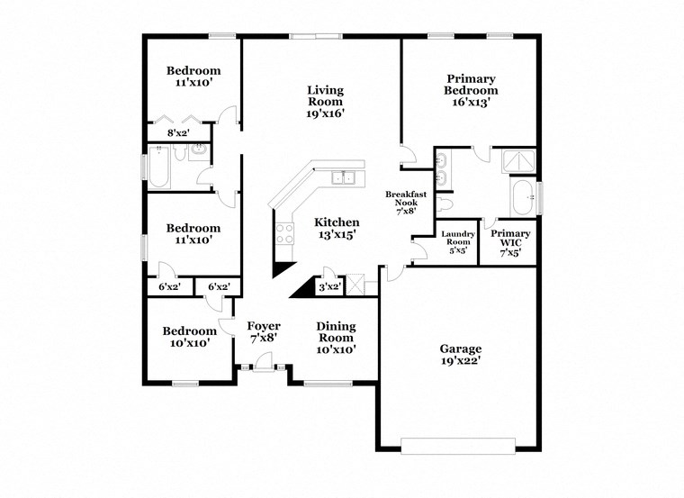 a floor plan of a house with two floors and a garage