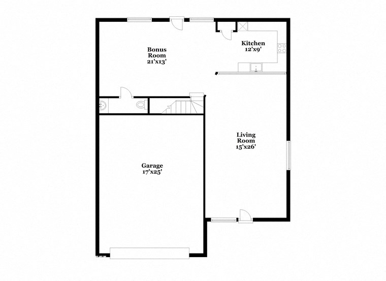 a floor plan of a house with a bedroom and a living room