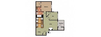 Concord1xDen Floor Plan at Wellington Farms, Charlotte