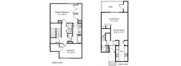 2 Bedroom, 1.5 Bath Townhome at Emory Woods Apartments, Durham, NC.