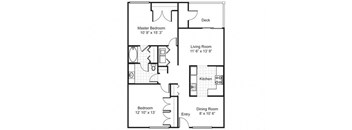 2 bedroom, 1 Bath (1020 Sq. F.) at Emory Woods Apartments, Durham, North Carolina.