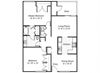 2 BEDROOM 1 BATH (1020 SF)