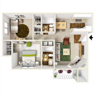 The Seagrass Floor Plan at Cape Landing, Myrtle Beach, South Carolina