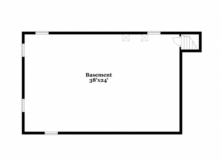a black and white diagram of a floor plan with an open area and a quote