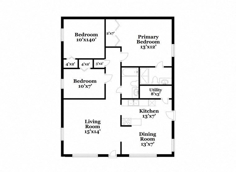 a floor plan of a house with a bedroom and a living room