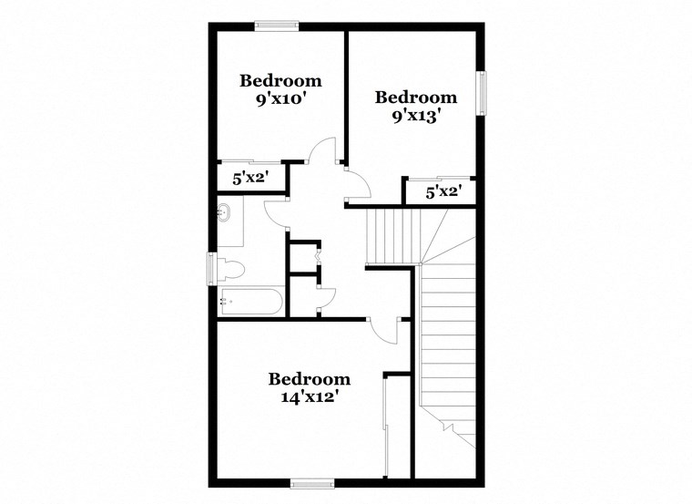 a floor plan of a house with an open concept floor plan with bedrooms and a