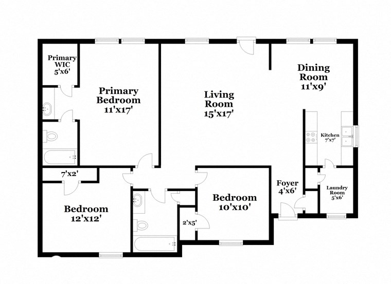 floor plan of the first floor of a house with a bedroom and a living room