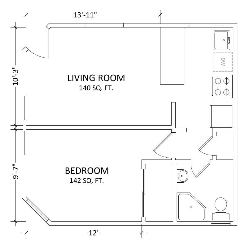 1 bedroom 1 bath apartment