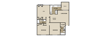 B3 Floor Plan at Lexington on the Green, North Carolina, 27604
