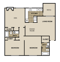 B3 Floor Plan at Lexington on the Green, North Carolina, 27604
