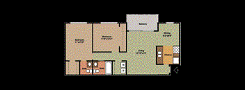 B2 Floorplan - 2 bed/1.5 bath at Casa de Luna in Raleigh, NC.