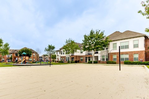 the clubhouse of the apartments is empty of sand
