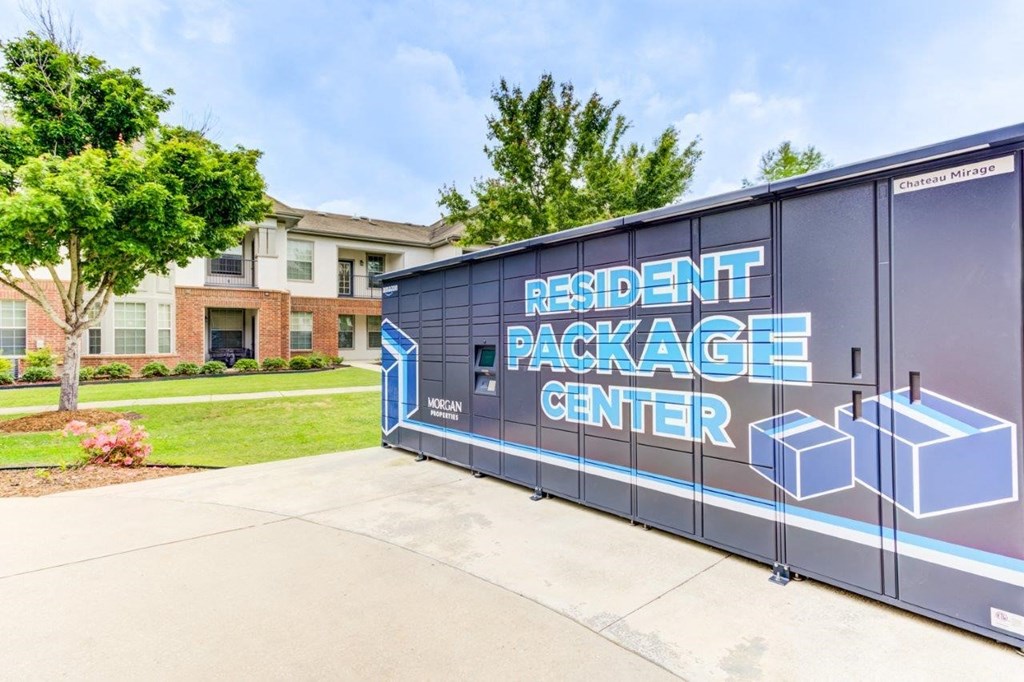 a large building with a sign on the side of it