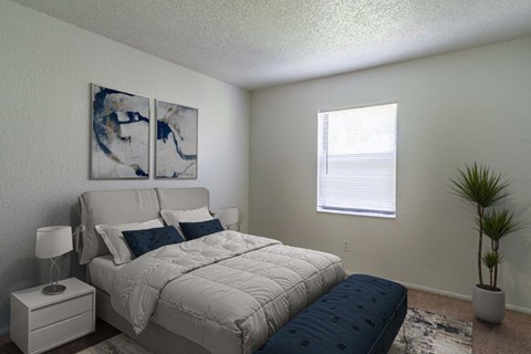 our apartments offer a bedroom with a king sized bed