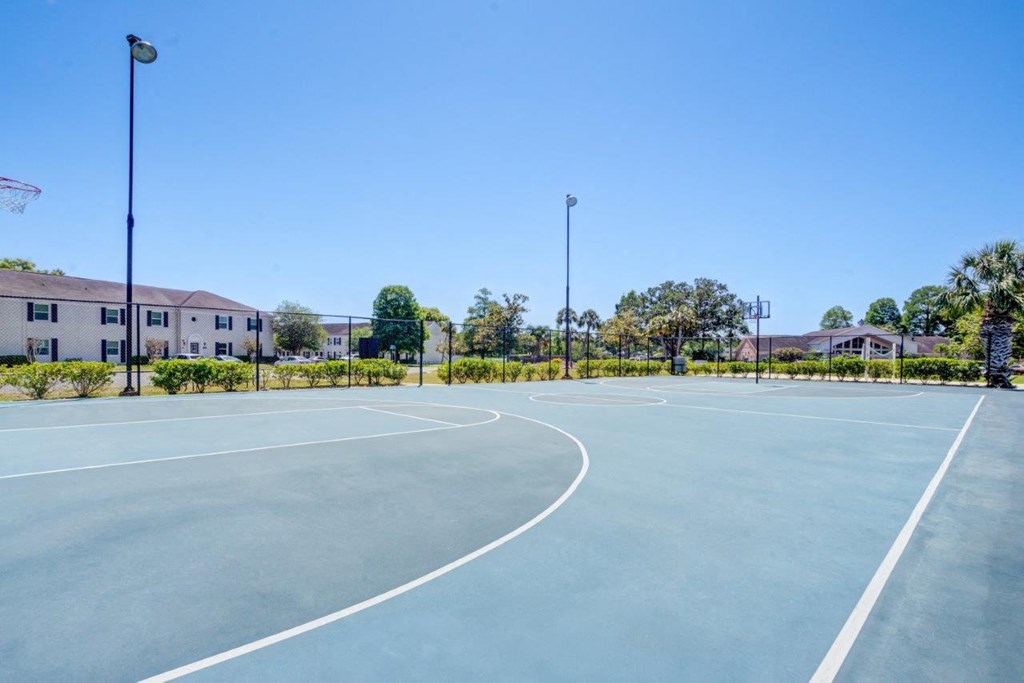 a basketball court at the apartments for rent