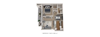 One Bedroom-598 sqft